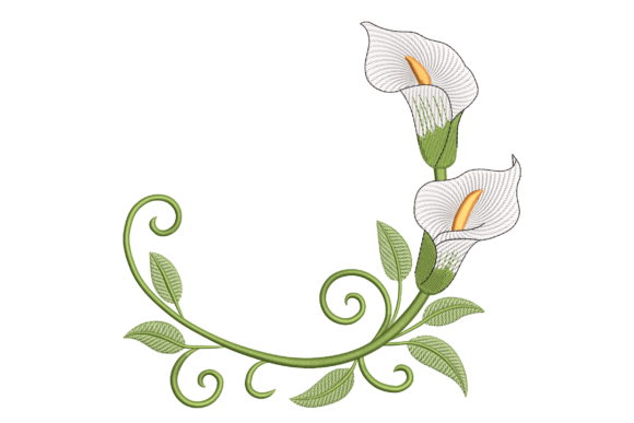 Calla Lily Corner: Elegant & Versatile Embroidery