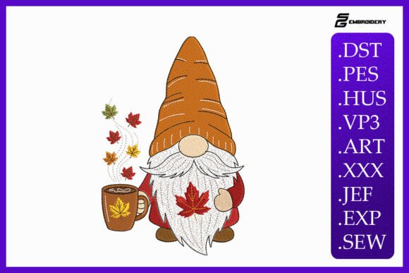 Fall Gnome with Coffee