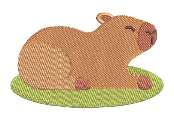 Lazy Capybara Embroidery Design